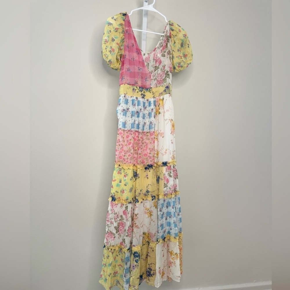 LOVESHACKFANCY Patchwork Silk Maxi Dress Founder Favorite - Picture 3 of 7